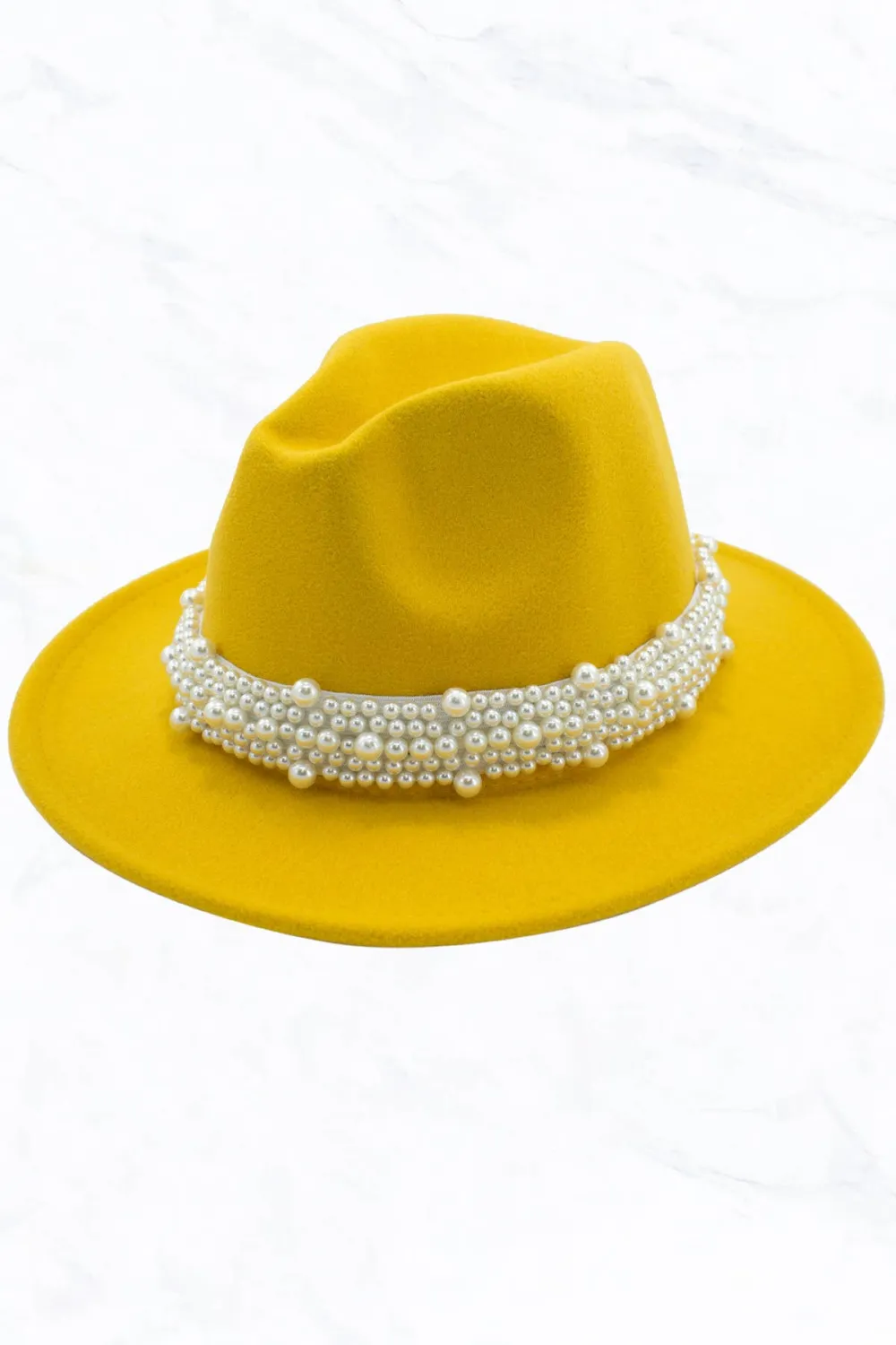New Style Fashion Fedora Jazz Hat with Wide Pearl Belt