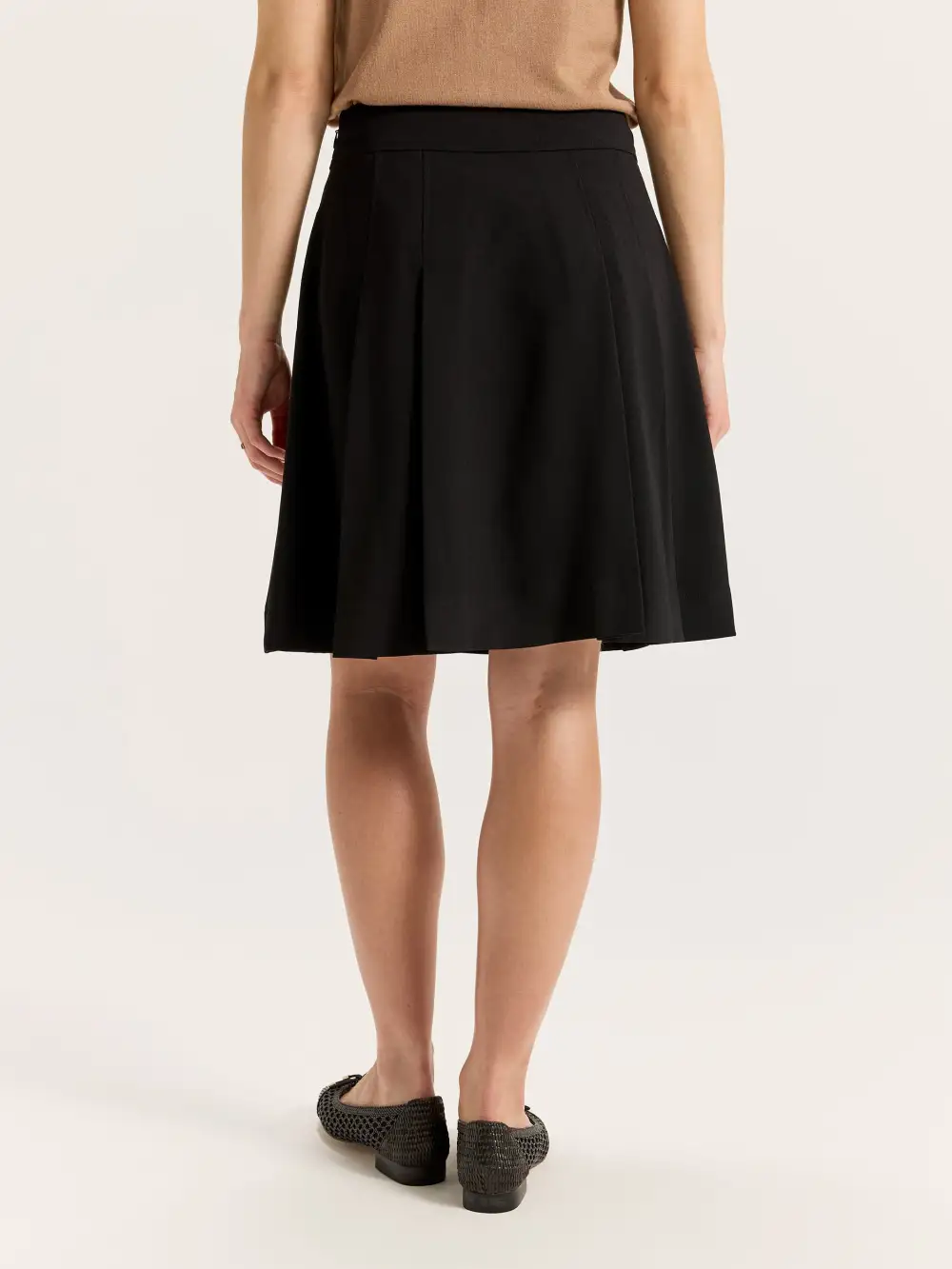 Crepe A-Line Knee Length Flounce Skirts