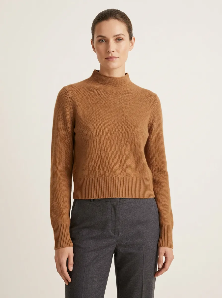 Women's Mock Neck Textured Sweater