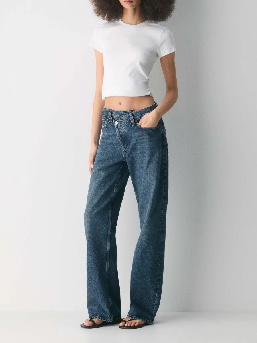 Crossover Waist Jeans
