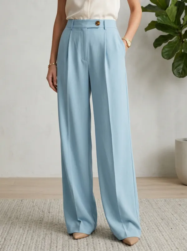 Pleated Tailored Women's Wide-Leg Trousers