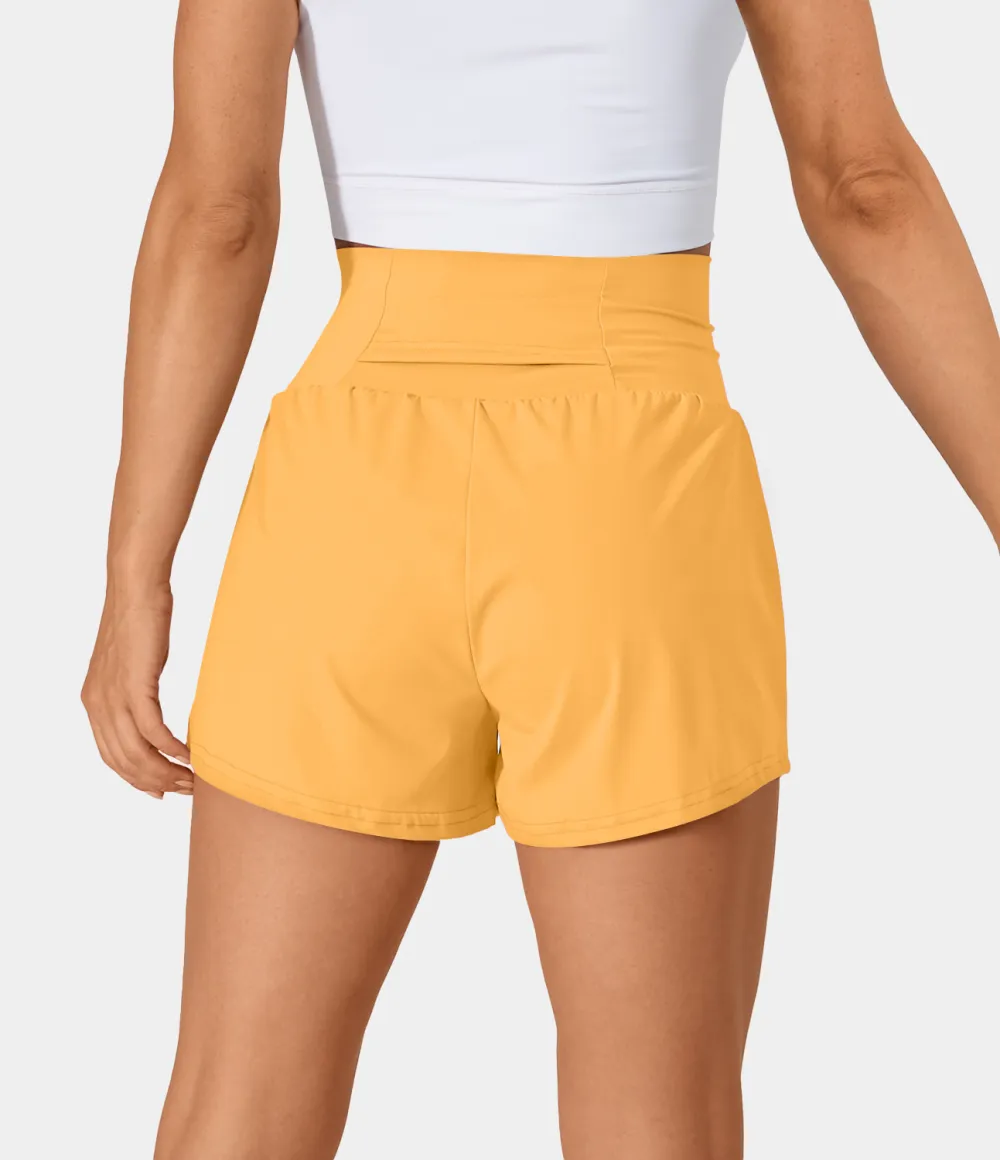 2026🔥  Super High Waisted Back Pocket & Side Hidden Pocket 2-in-1 Yoga Shorts 2.5