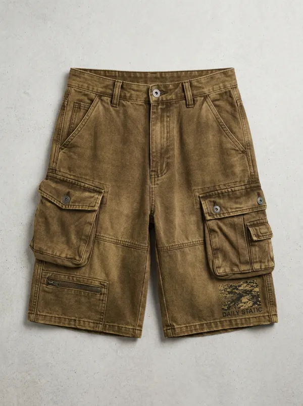Cargo Washed Graphic Men's Cargo Shorts