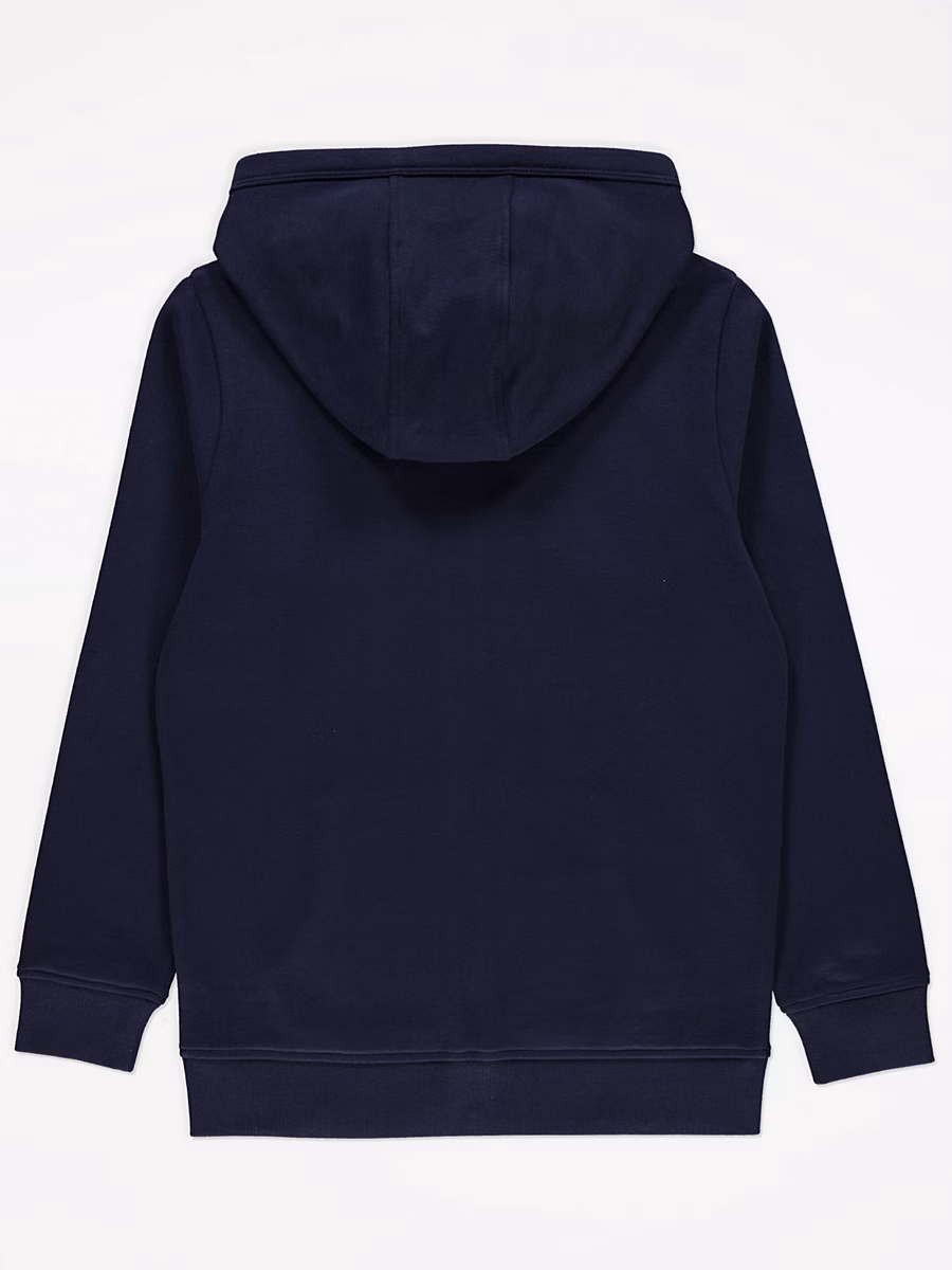 Navy Zip Up Hoodie detail 1