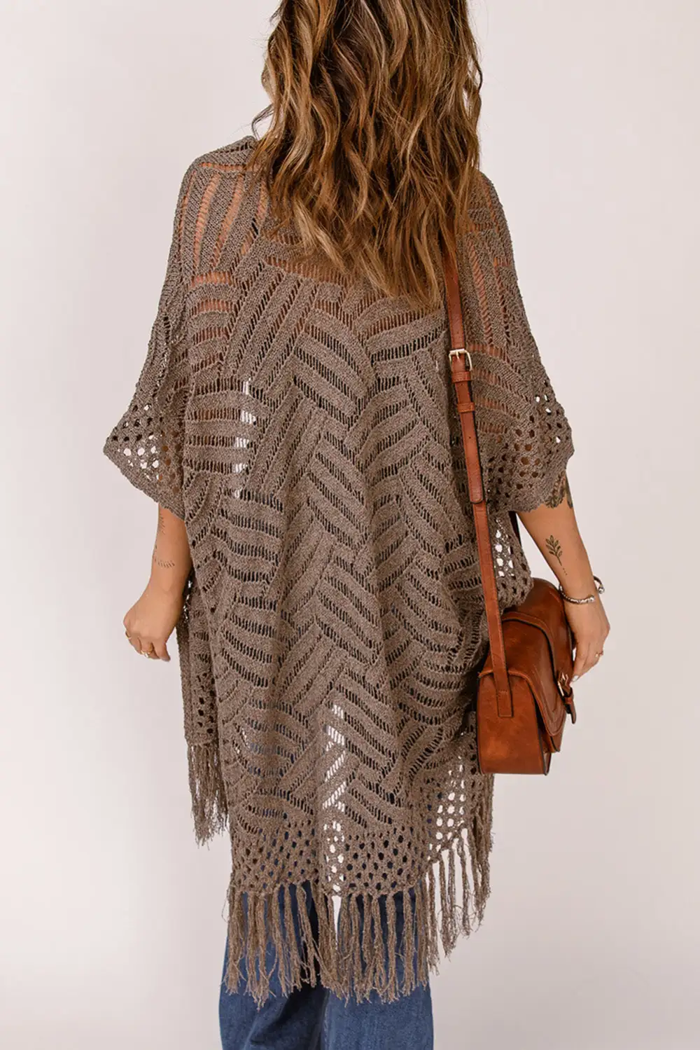 Swimwear Loose Knitwear Kimono with Slits