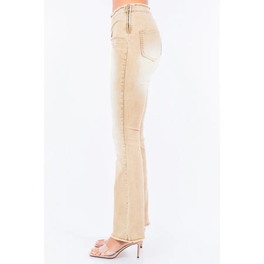 Cut Ruched Flare Pants