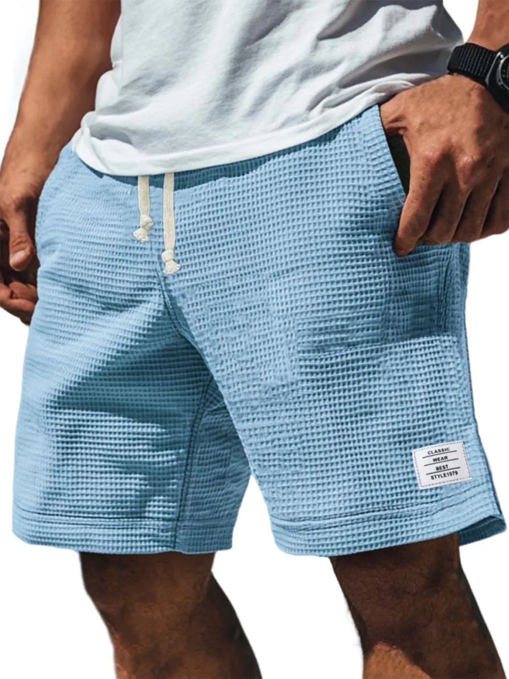 Textured Knit Seamed Detail Shorts