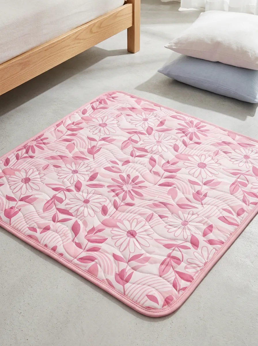 Floral Cooling Blue Daisy Pattern Cooling Mat