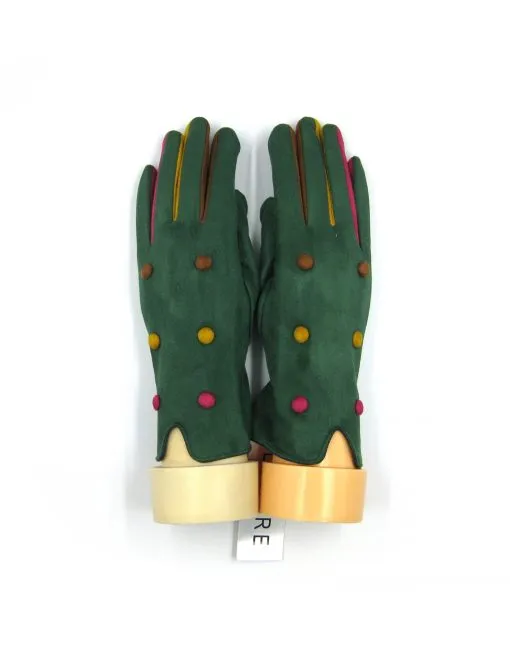 Open Edge Button Detail Gloves