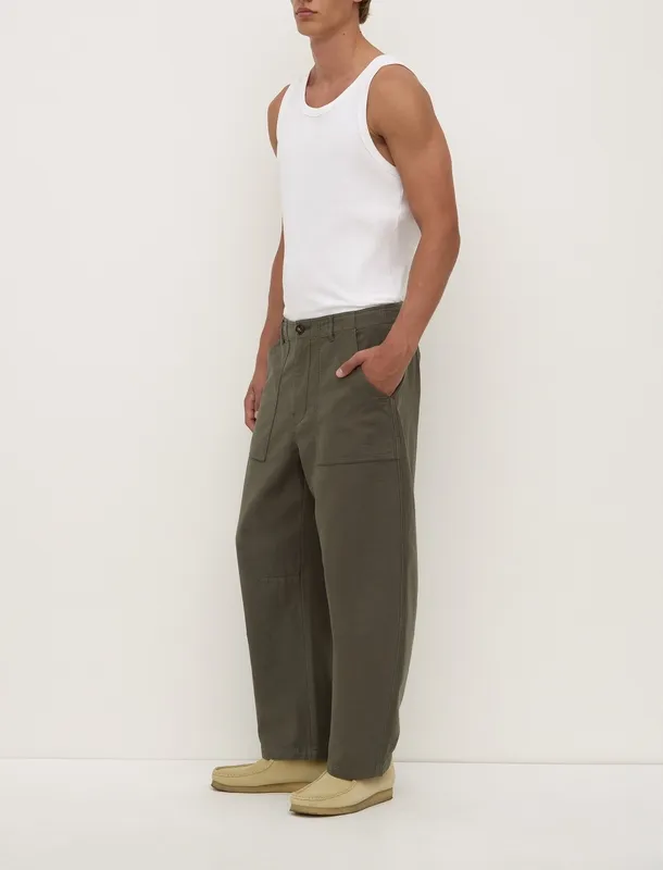 Moss Barrel Leg Utility Pants