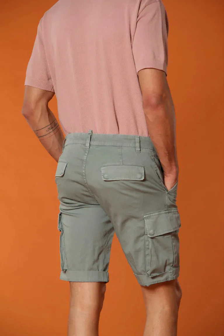 Light Green Men'S Stylish Slim Fit Cotton Shorts