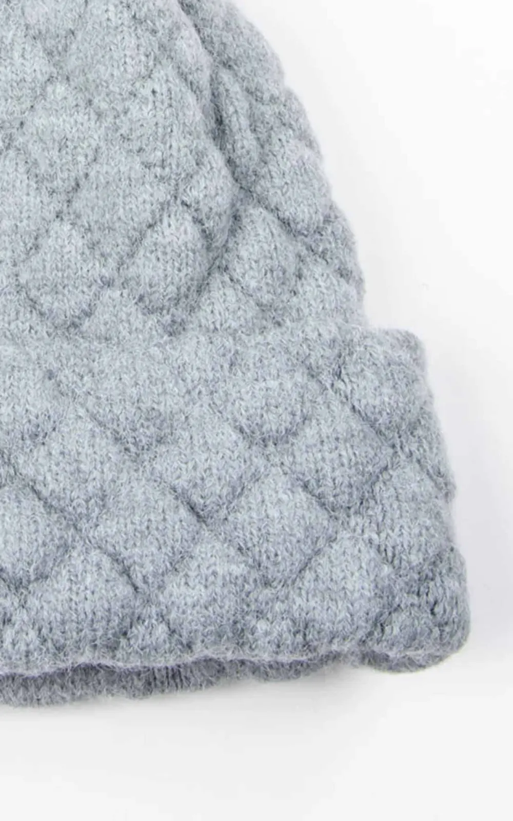 Fashionable Diamond Pattern Creative Fur Ball Hat