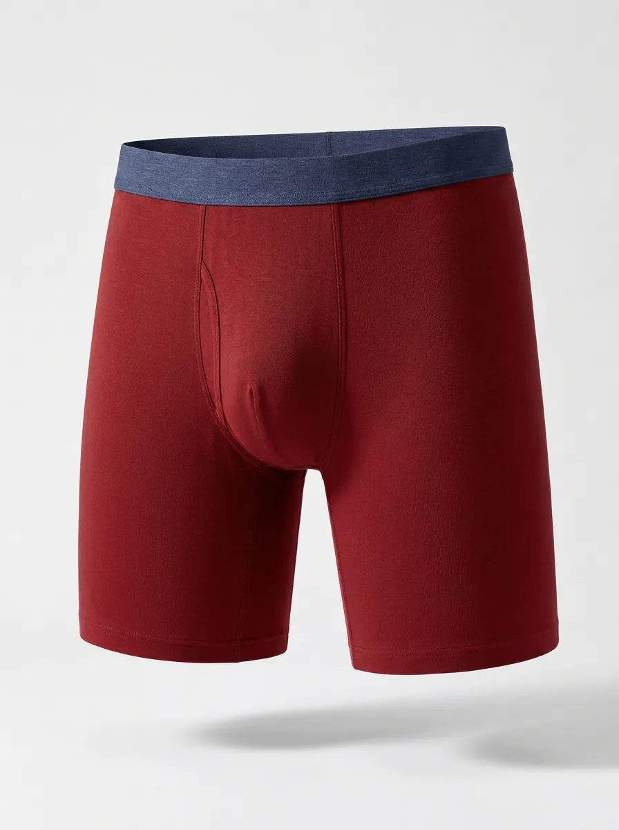 Men's Charcoal Grey Contrast Waistband Heathered Boxer Briefs