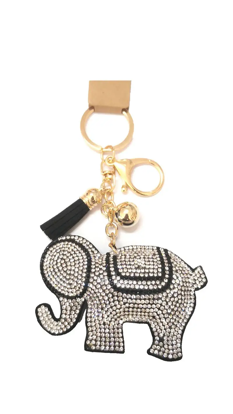 Polished Elephant Charm Keychain