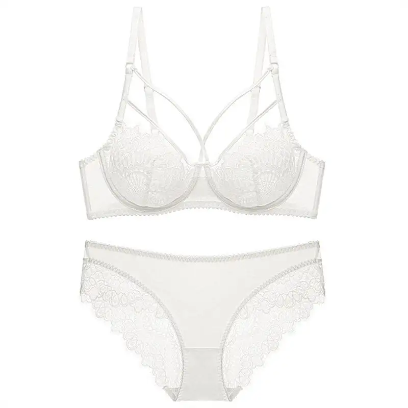 Underwire Strappy Lace Lingerie Set