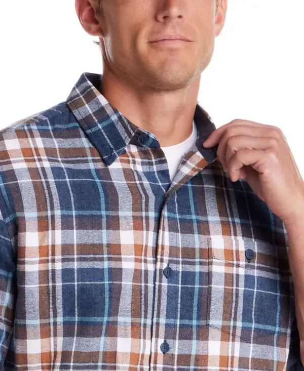 Men's Structured Plaid Flannel Brushed Shirt