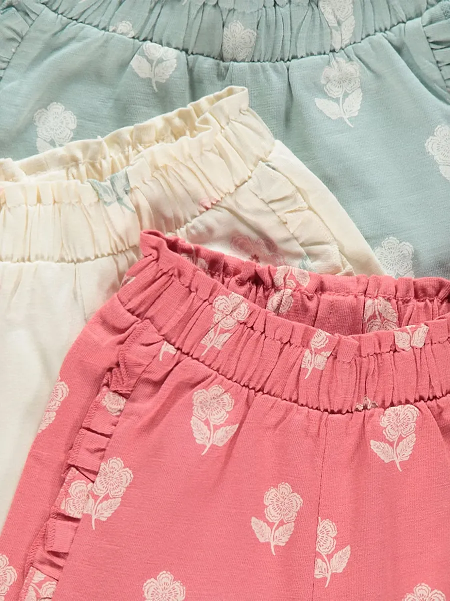 Floral Frill Trim Shorts 5 Pack
