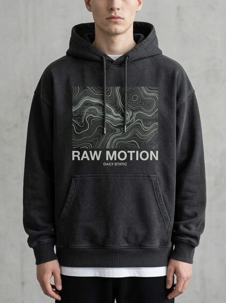 Modern Topographic Men's Graphic Hoodie