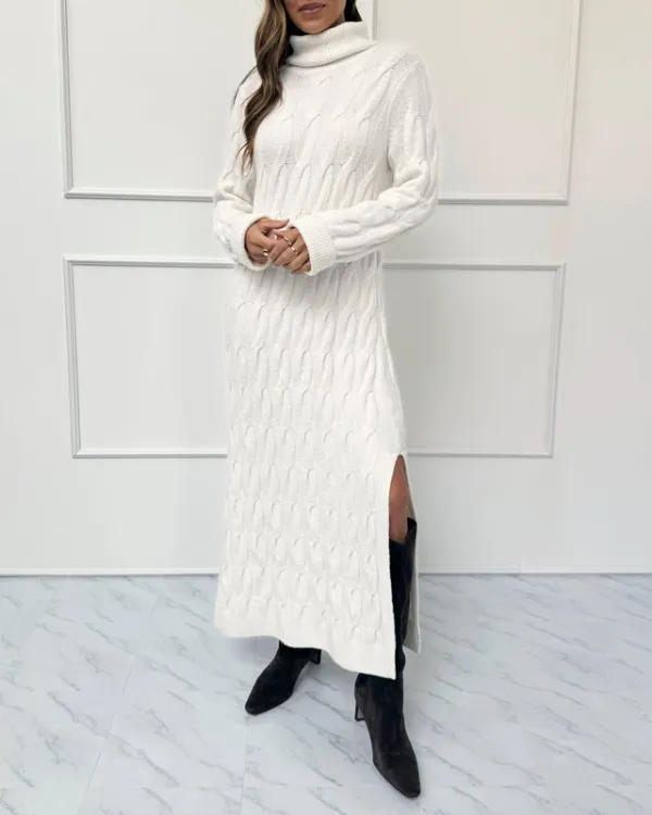 Soft Cable Sweater Dress