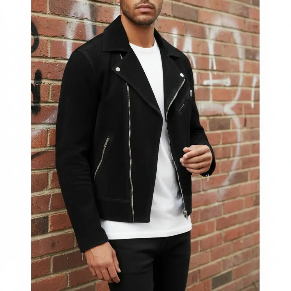 Modern Suede Biker Motorcycle Western Jacket