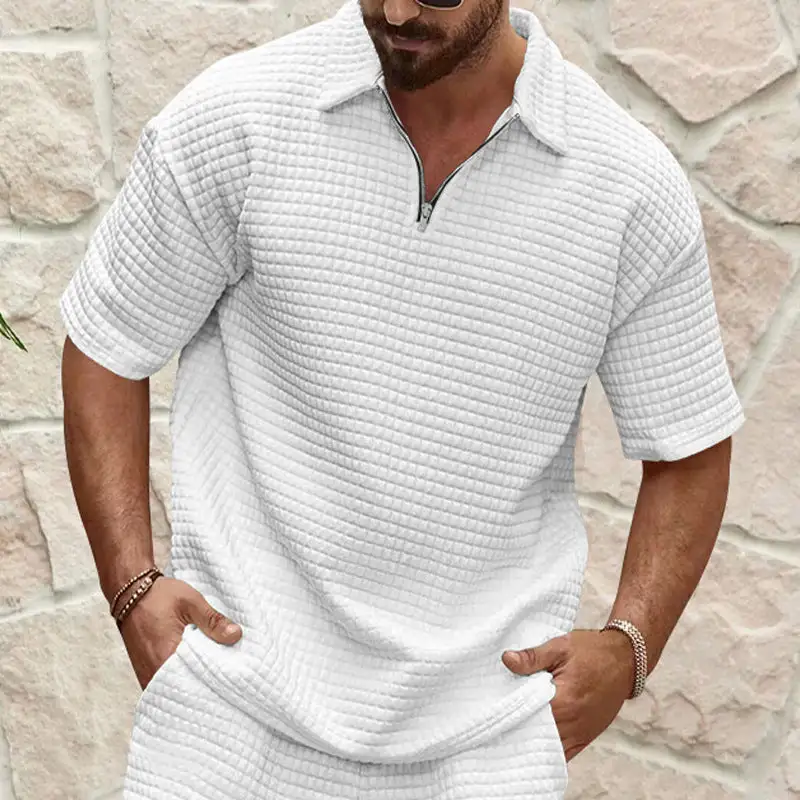 Relaxed Zip Front Polo Shirt