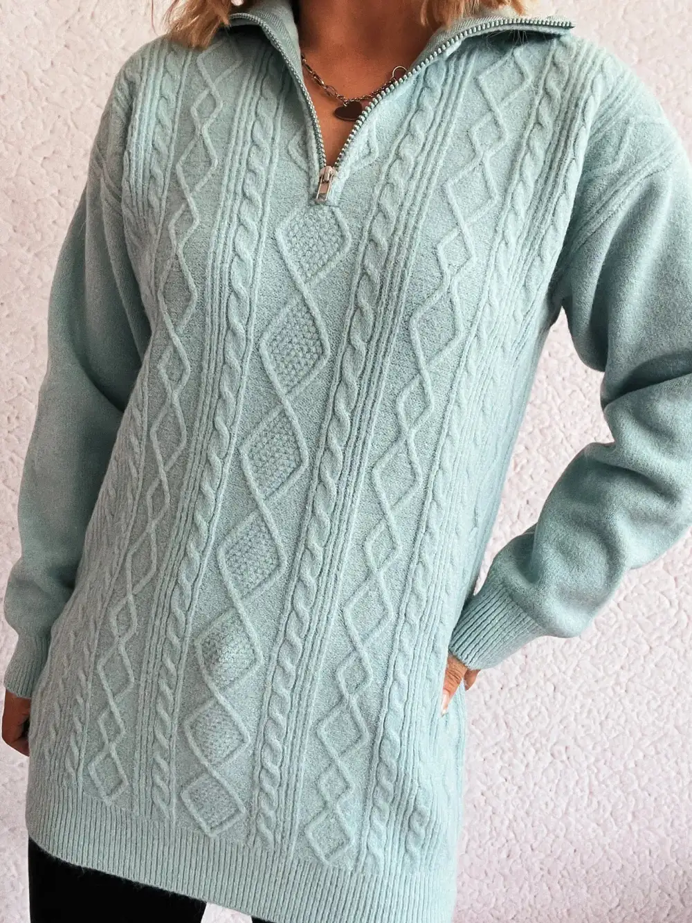 Long Sleeve Cable Knit Sweater