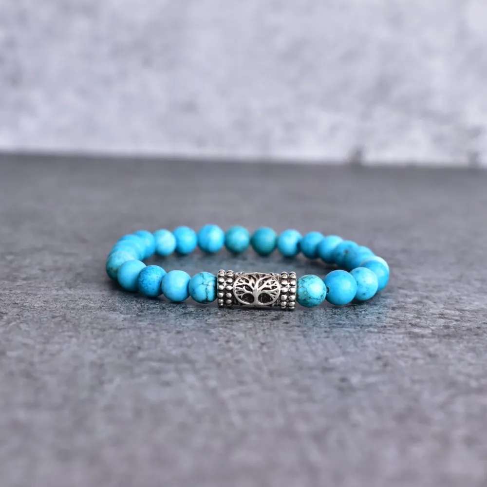 Serene Evil Eye Turquoise Bead Bracelet