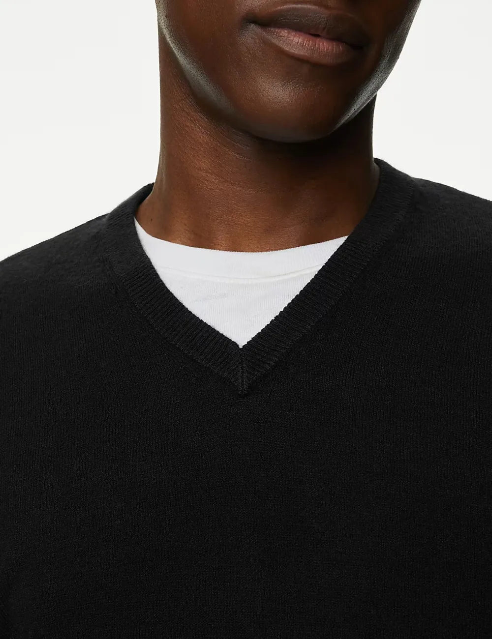 V-neck Long-Sleeved Knitted Sweater