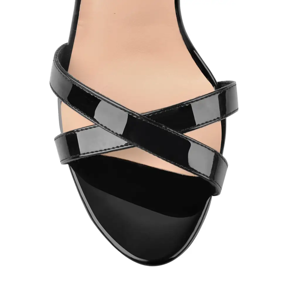 Ankle Strap Rhinestone Gladiator Stiletto Sandals