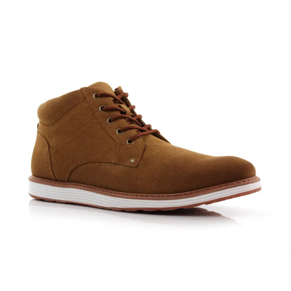 Faux-Suede Suede Lace-Up Chukka Boots