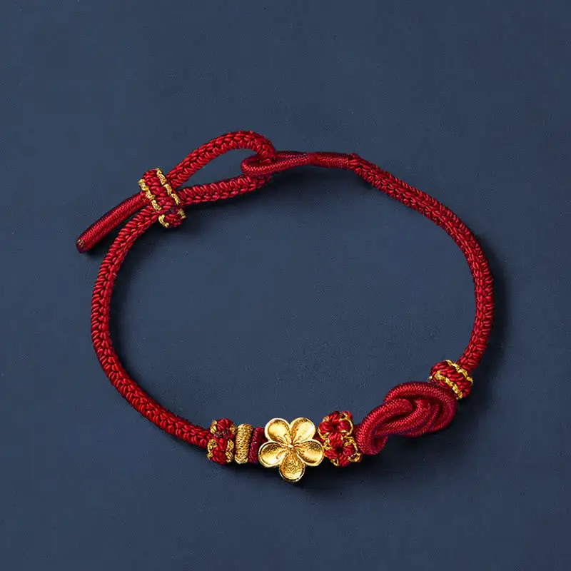 Flower Braided Rope Knot Adjustable Bracelet
