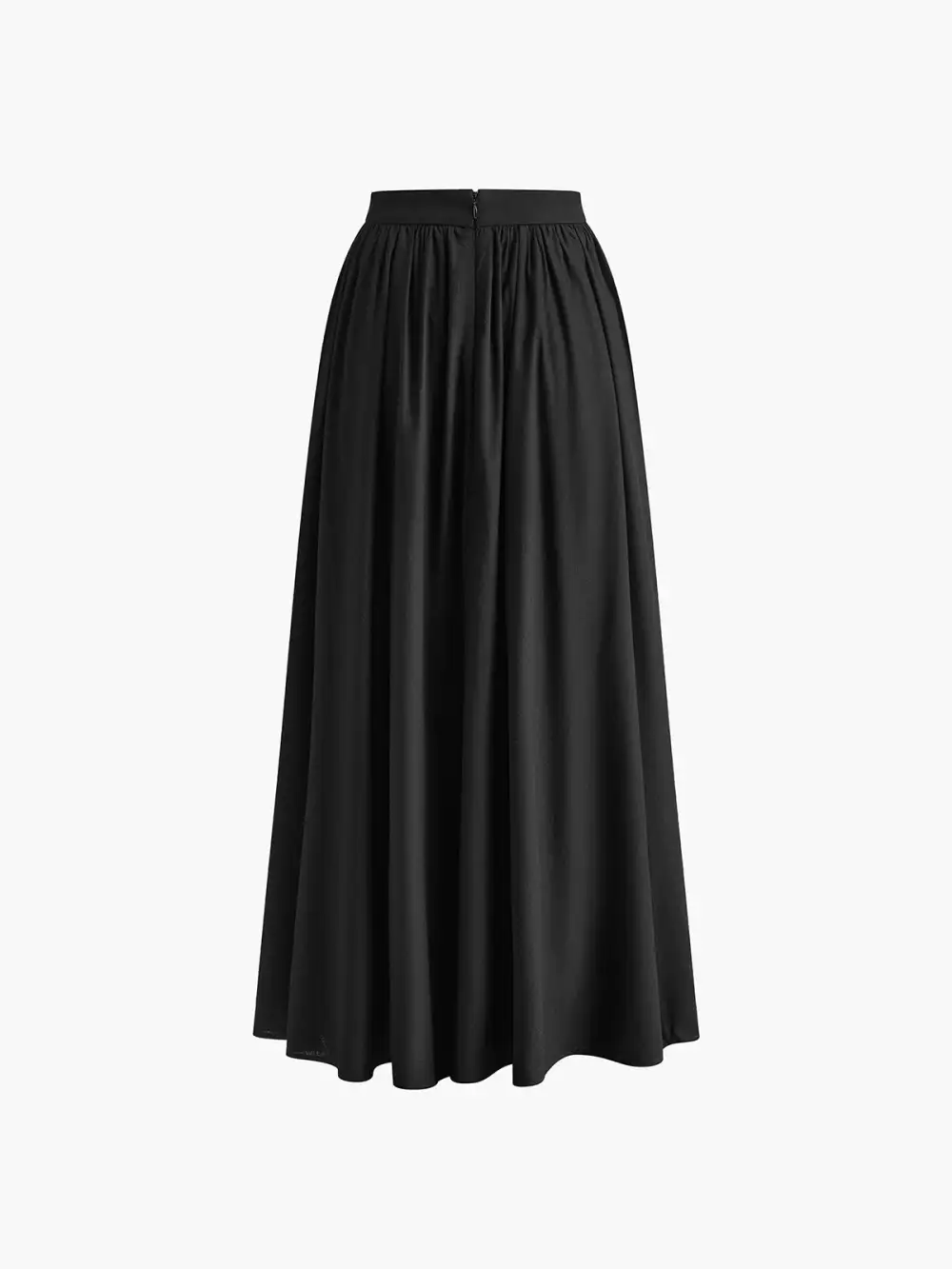  High Waist Pleated Maxi Skirt