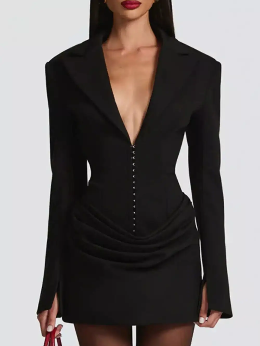 Full Size Blazer- Sleeve Mini Dress Plus Size