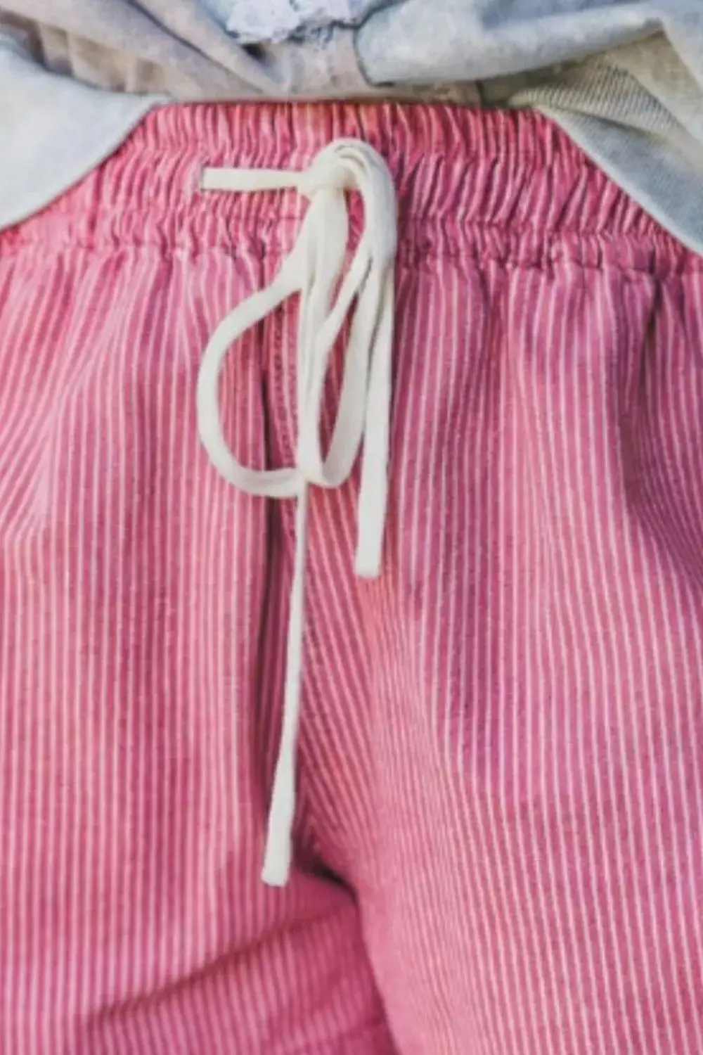 Sequin Striped Drawstring Elastic Waist Shorts
