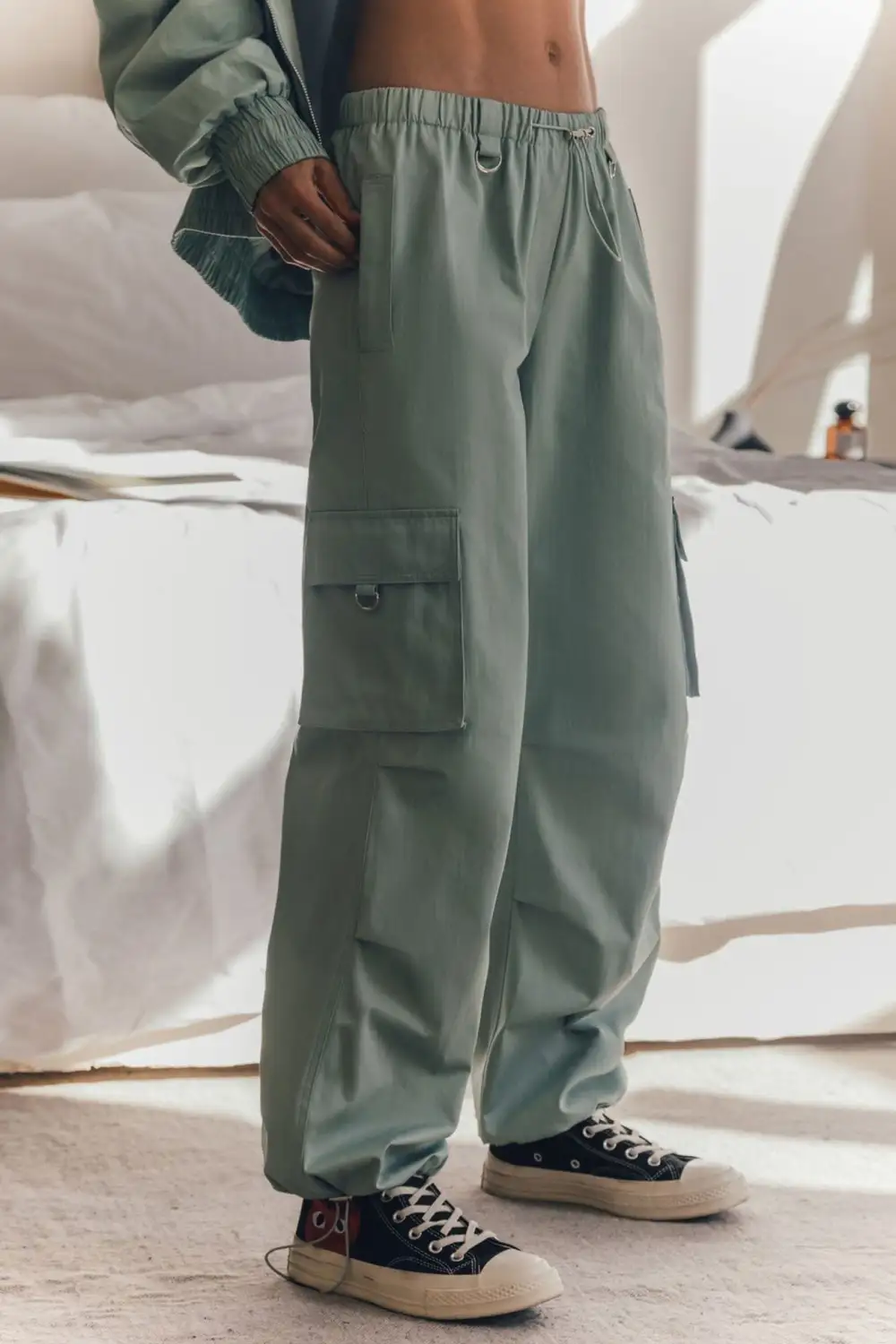 Drawstring Utility Pocket Cargo Pants