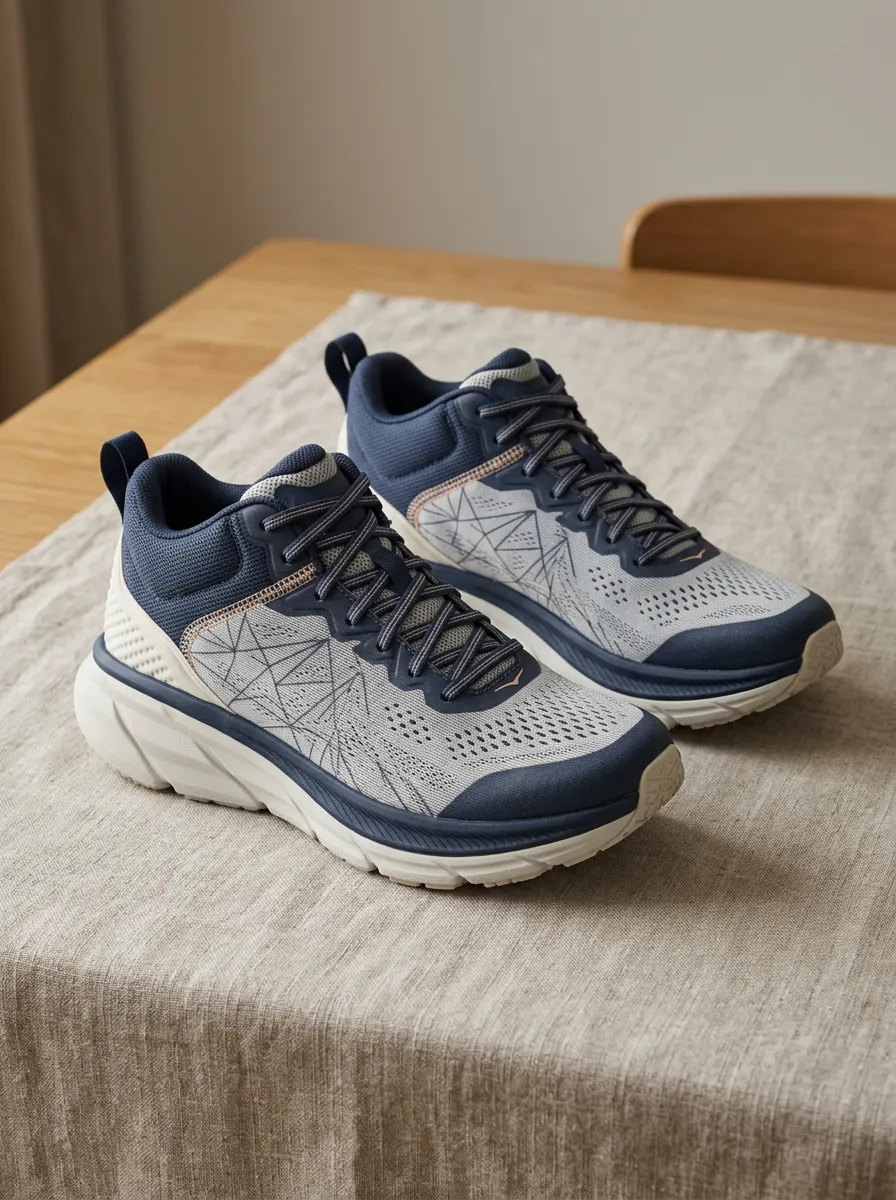 Women's Geometric Pattern Navy Grey Printed Running Shoes