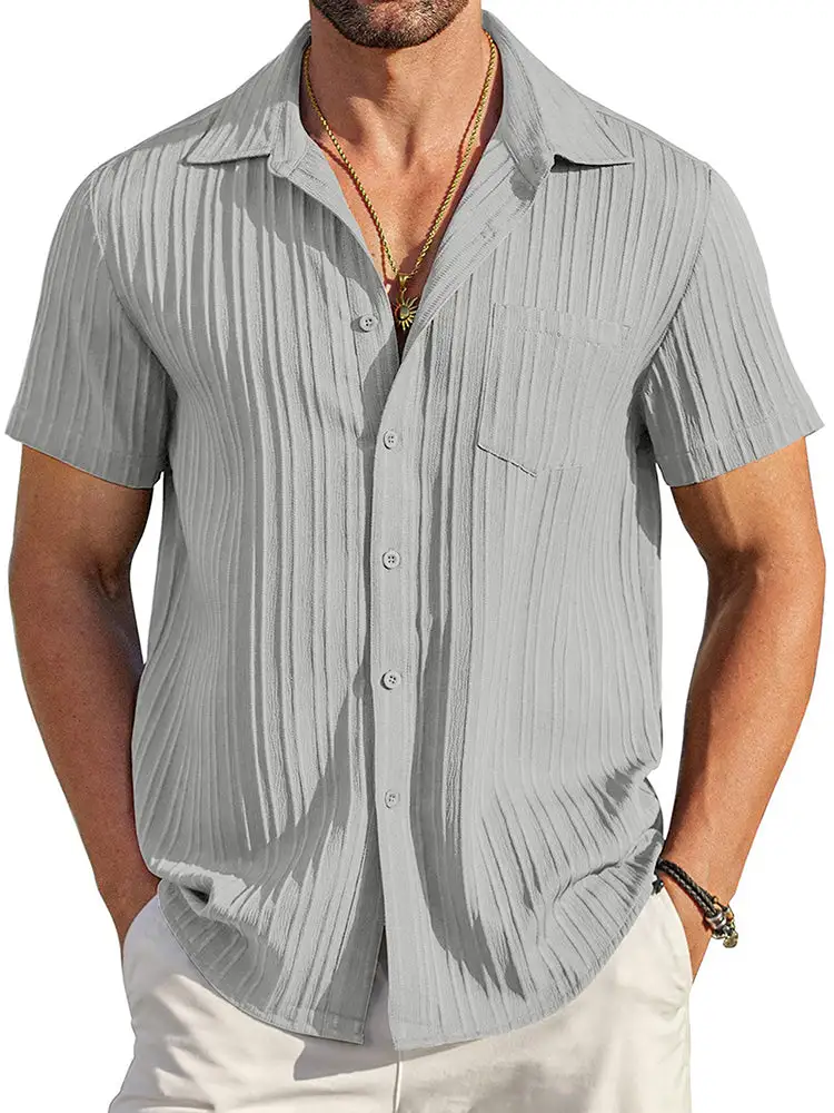 Soft Weave Textured Button Down Shirt