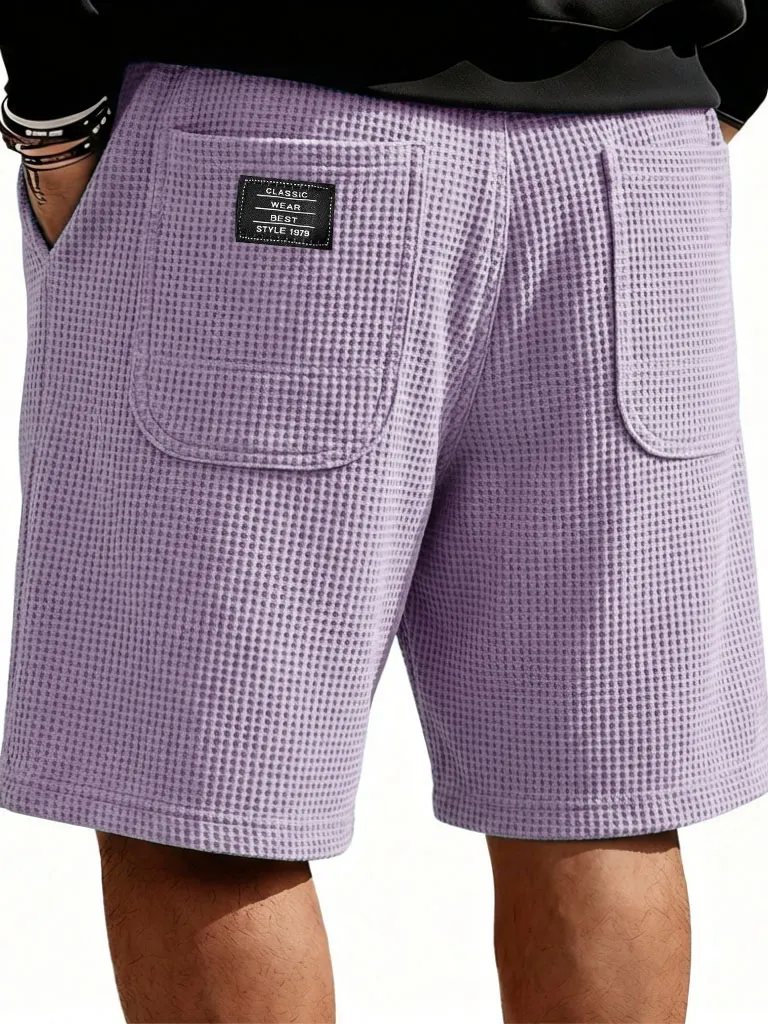 Textured Knit Double Pocket Shorts