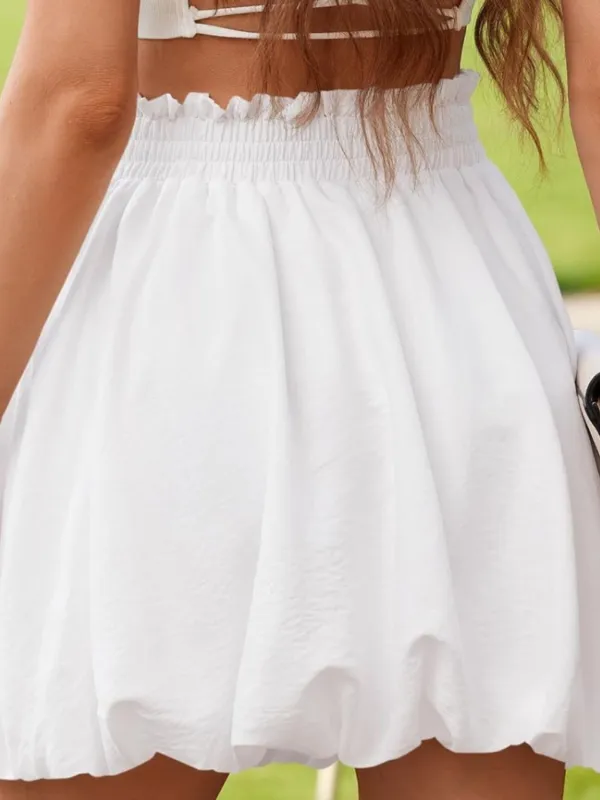 Smocked Frill Mini Skirt