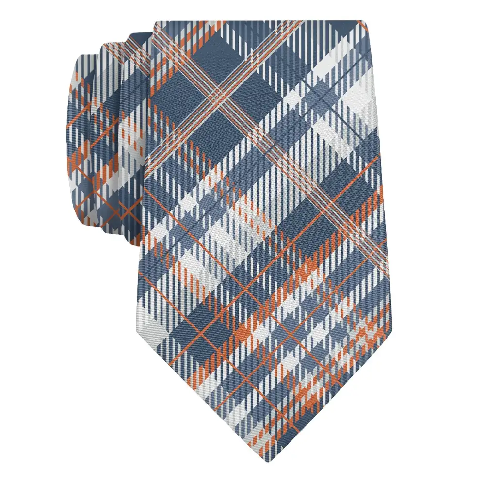 Polished Plaid Motif Necktie