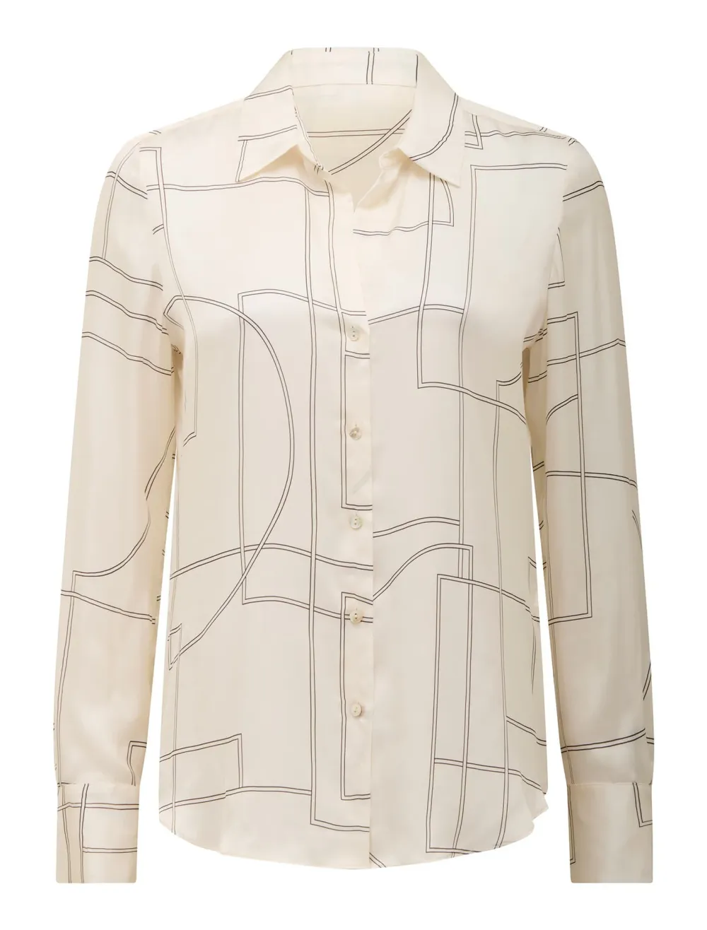 Notched Neck Satin Shirt