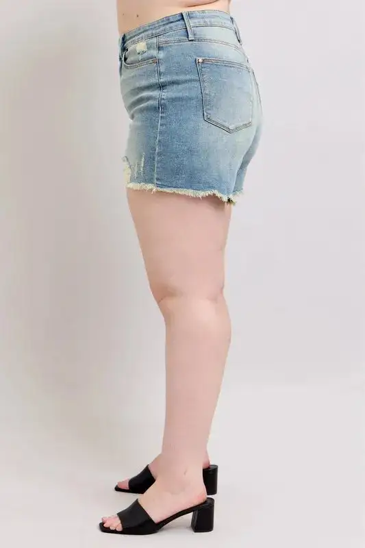 Plus High Rise Washed Fly Stitch Top