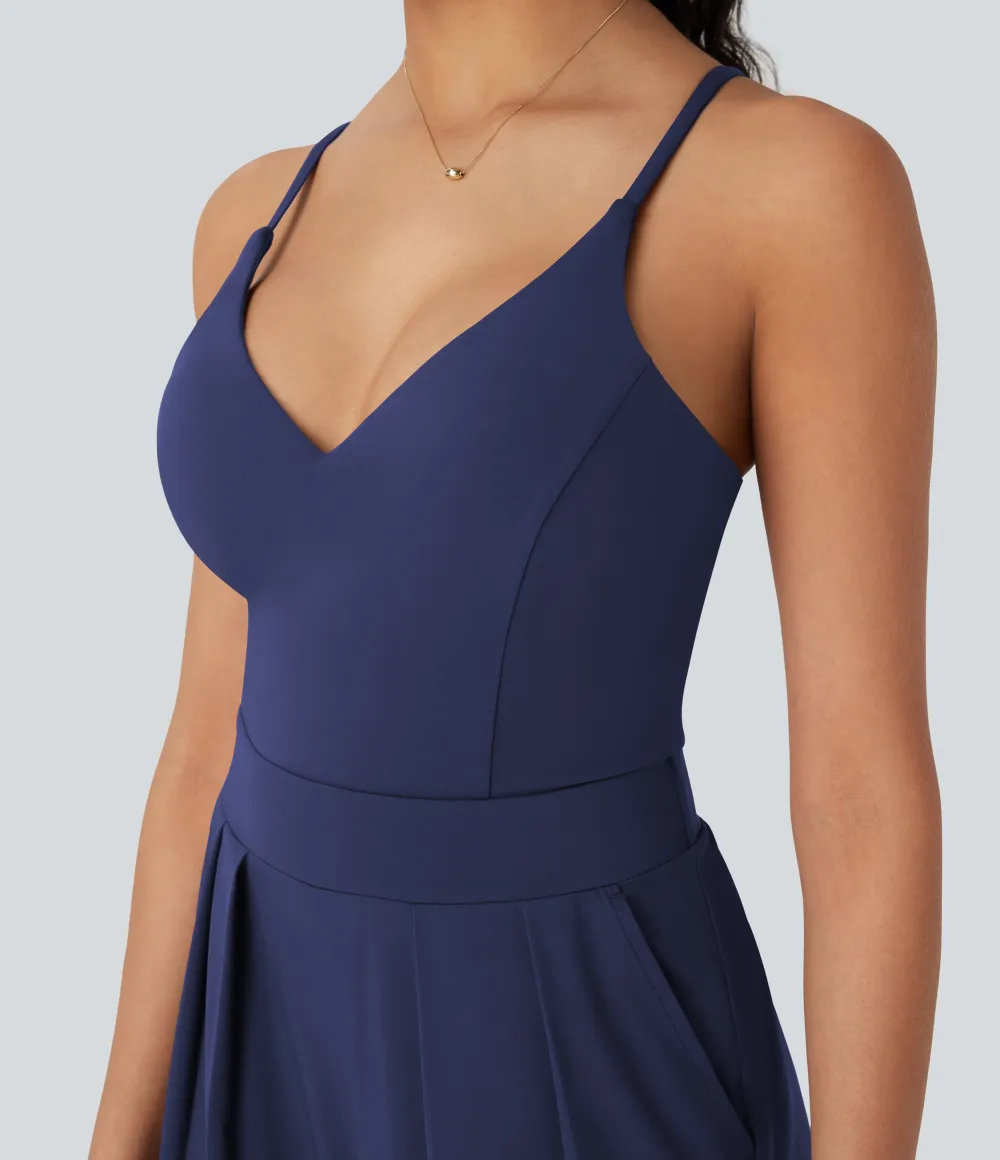 Breezeful Wide Leg Quick Dry Casual Slip Jumpsuit with Pockets-Easy Peezy Edition