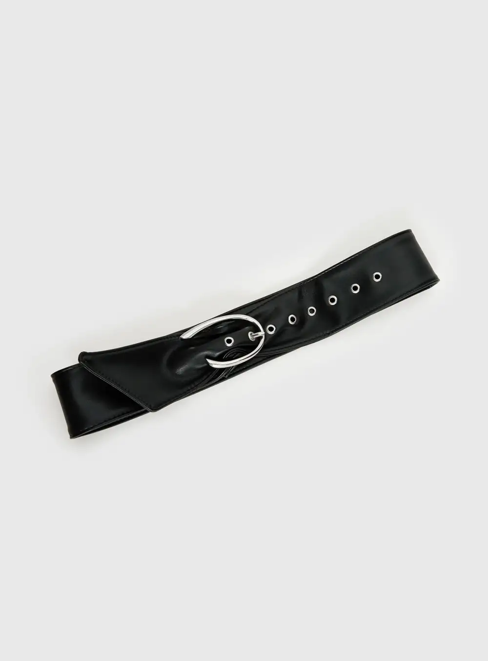 Tailored Buckle Faux Leather Belt
