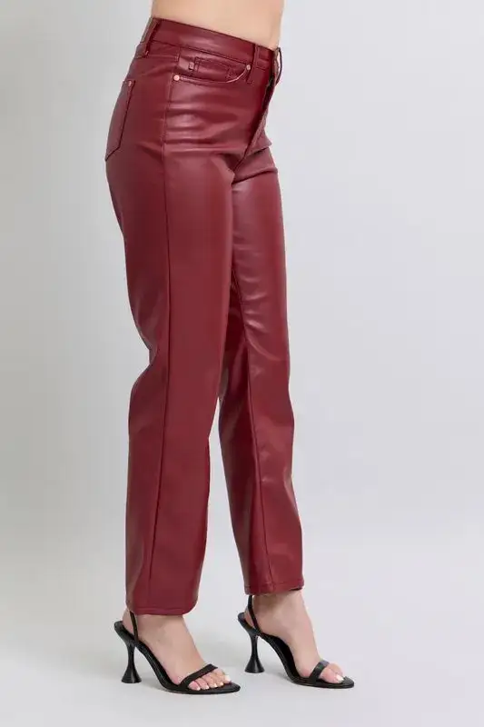 High Waist Faux Leather Pants