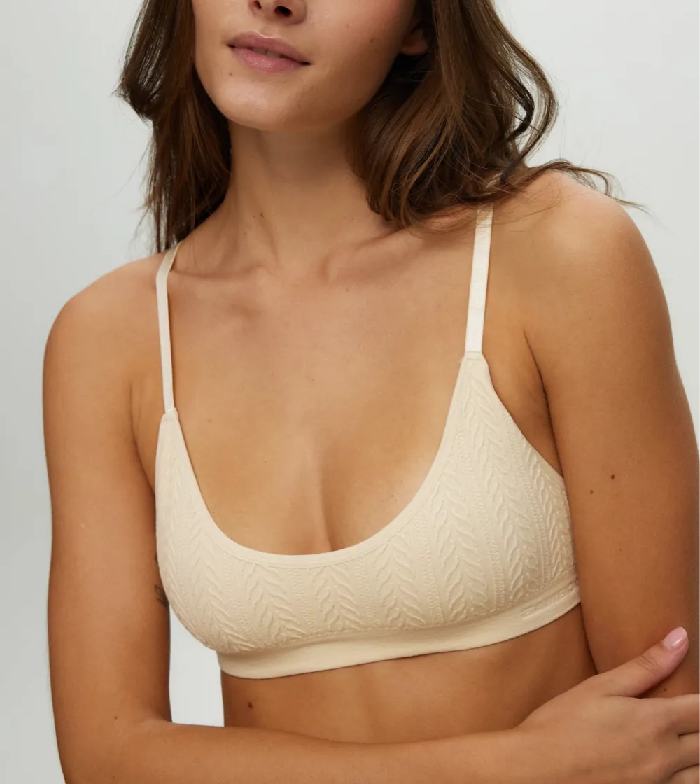 Seamless Cable Texture Scoop Bralette