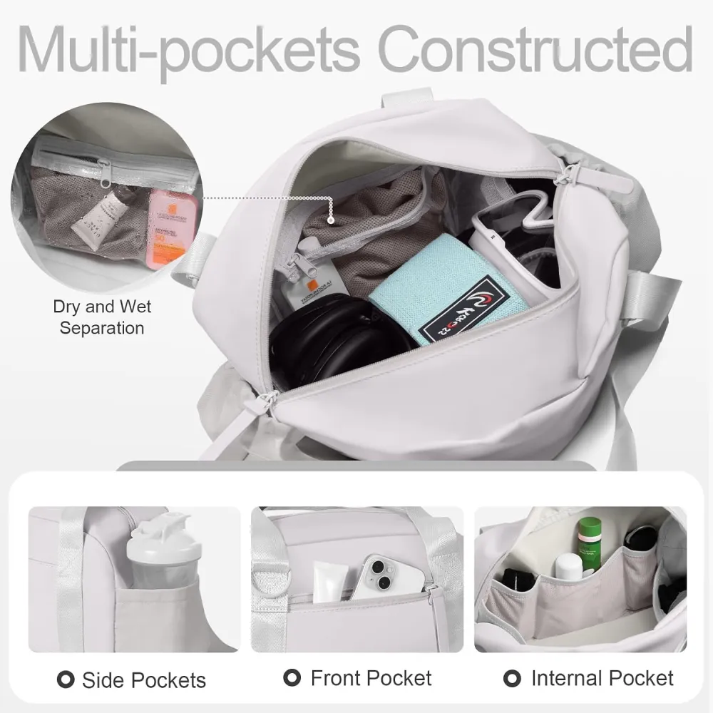 Mini Gym Bag for Women Girls Small Gym Tote Bag with Wet Compartment Waterproof Travel Duffle Bag Cute Workout Sport Bag