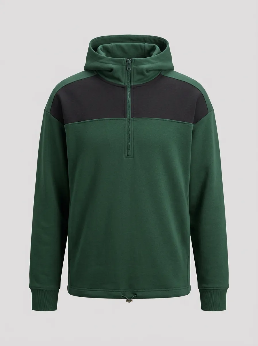 Men's Colorblock Graphic Colorblock Quarter-Zip Hoodie