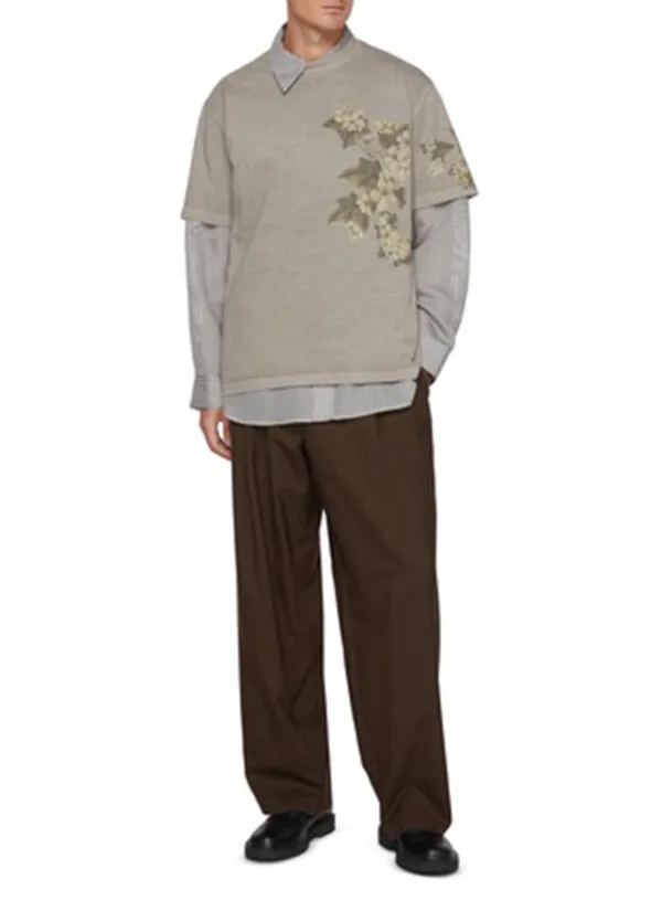 Soft Grey Print Cottom T-Shirts