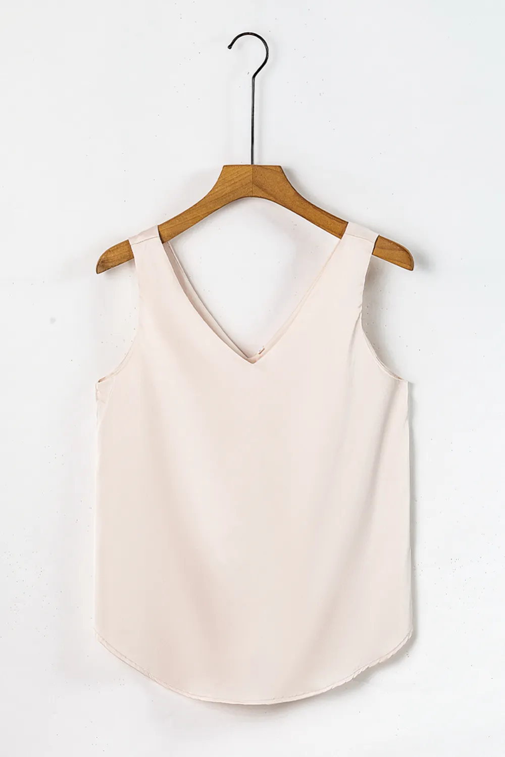 Apricot Deep V Neck Loose Tank Top